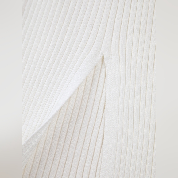 Ribbed Bodycon Midi Dress, winter white, NWT, SMALL, - Picture 4 of 7